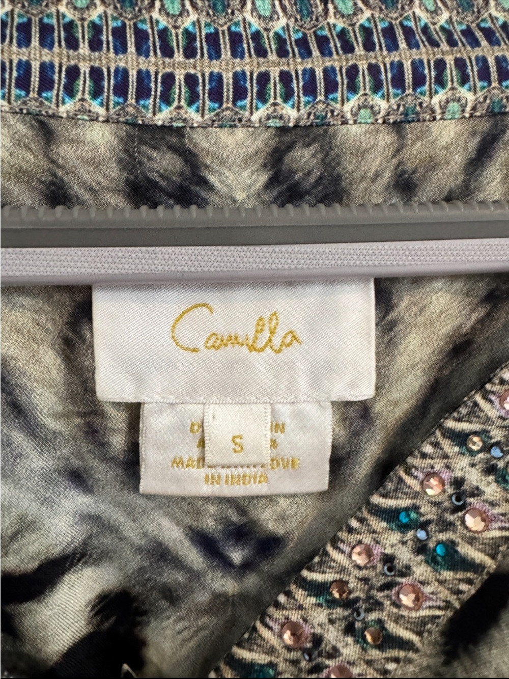 Camilla Cream and Black Leopard-Print Button-Front Dress with Belt - Picture 3 of 4